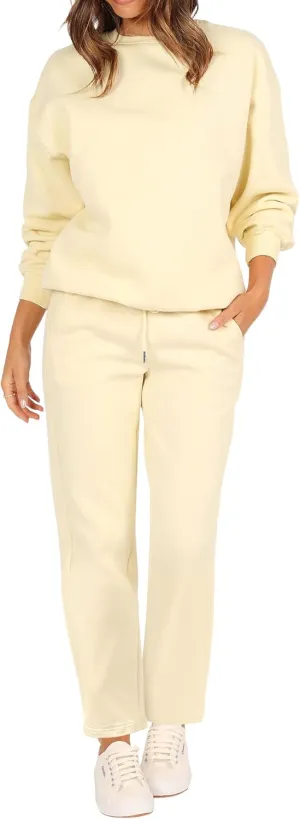 FUPHINE Women's Two Piece Oversized Loose Outfits Pullover & Pants Sweatsuits Lounge Sets
