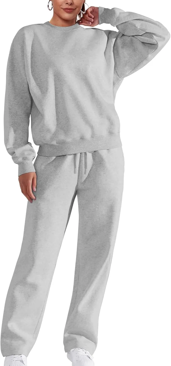 FUPHINE Women's Two Piece Oversized Loose Outfits Pullover & Pants Sweatsuits Lounge Sets