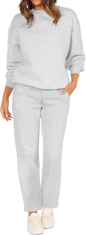 FUPHINE Women's Two Piece Oversized Loose Outfits Pullover & Pants Sweatsuits Lounge Sets