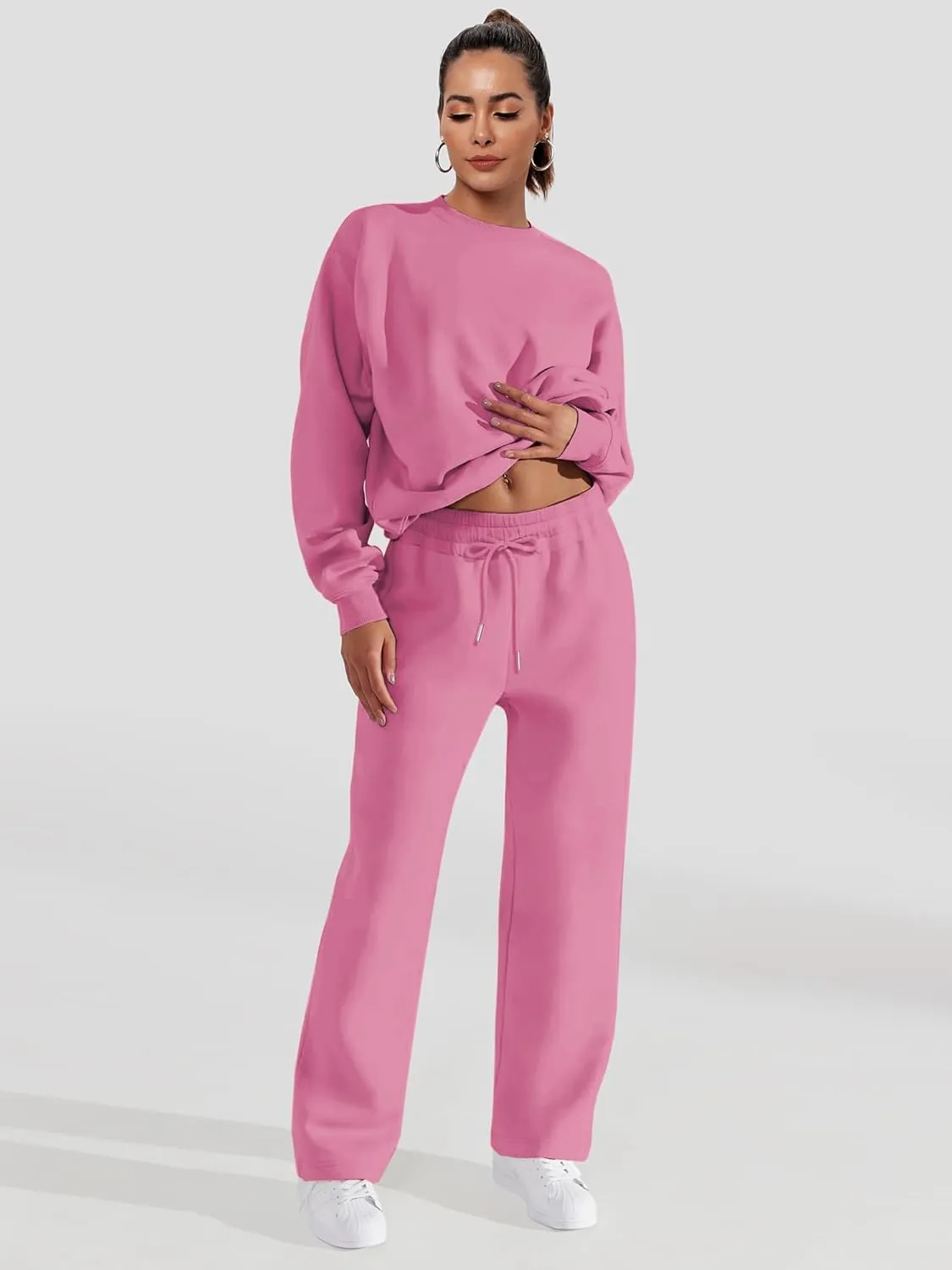 FUPHINE Women's Two Piece Oversized Loose Outfits Pullover & Pants Sweatsuits Lounge Sets