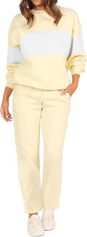 FUPHINE Women's Two Piece Oversized Loose Outfits Pullover & Pants Sweatsuits Lounge Sets