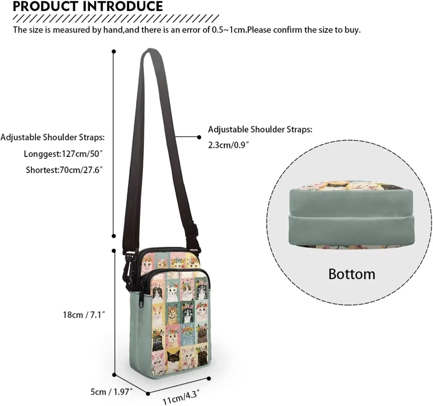 Girls Crossbody Bag, Mini Shoulder Bags Waist Pouch Sling Bag with Front Pocket