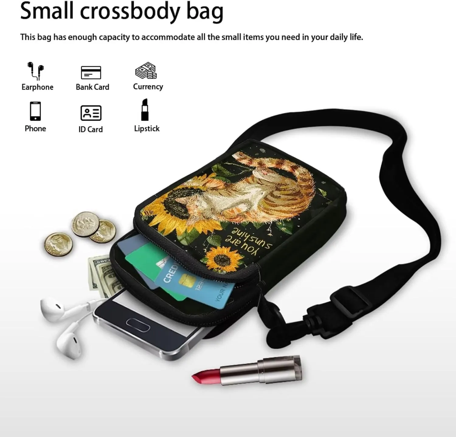 Girls Crossbody Bag, Mini Shoulder Bags Waist Pouch Sling Bag with Front Pocket