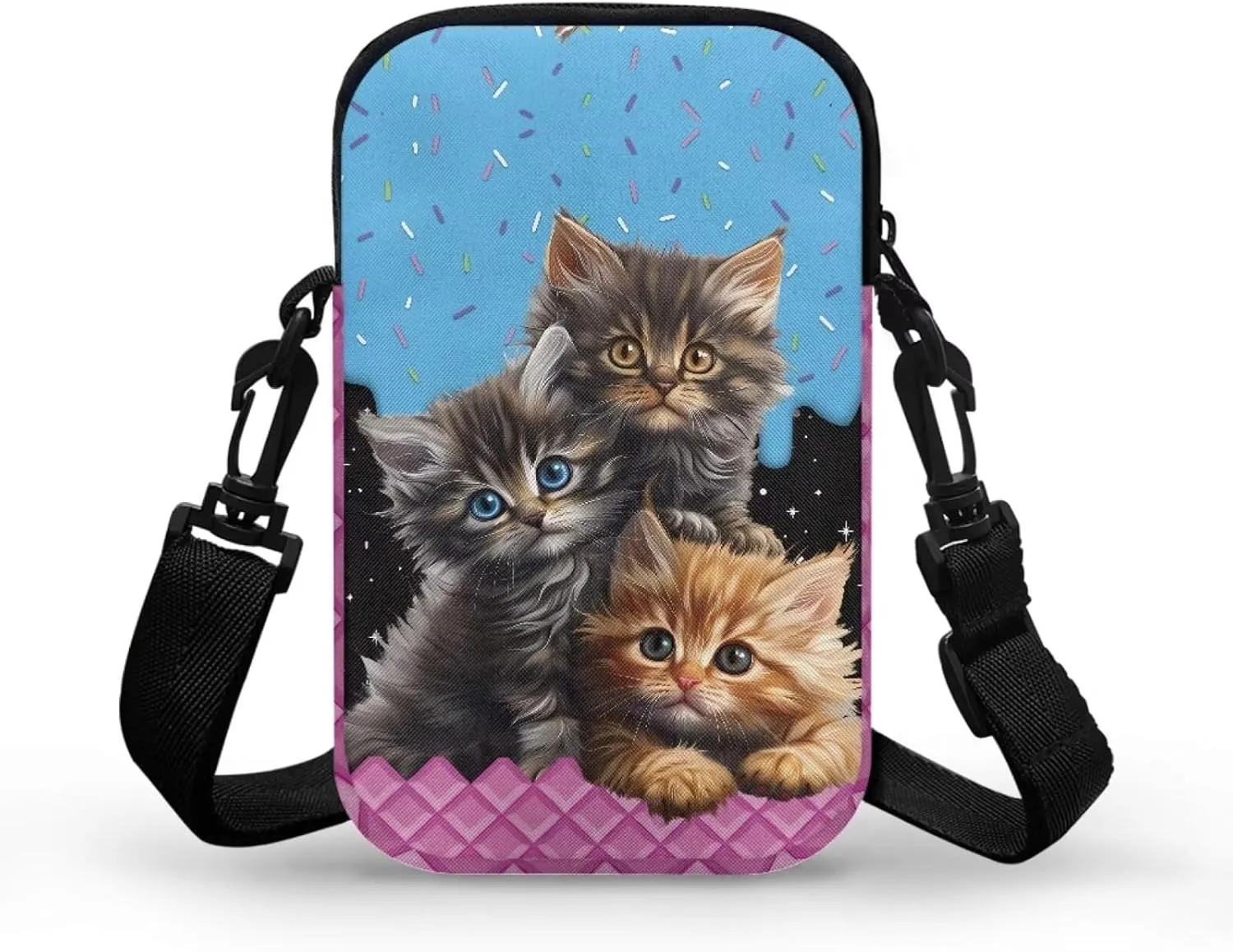 Girls Crossbody Bag, Mini Shoulder Bags Waist Pouch Sling Bag with Front Pocket
