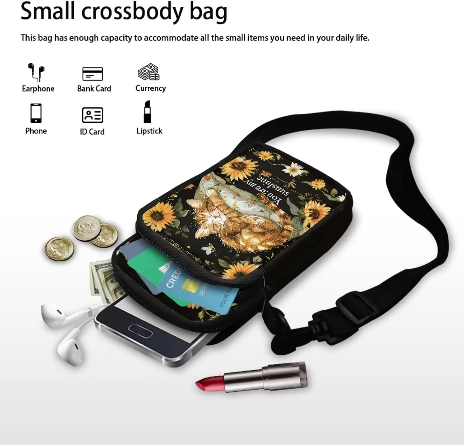 Girls Crossbody Bag, Mini Shoulder Bags Waist Pouch Sling Bag with Front Pocket