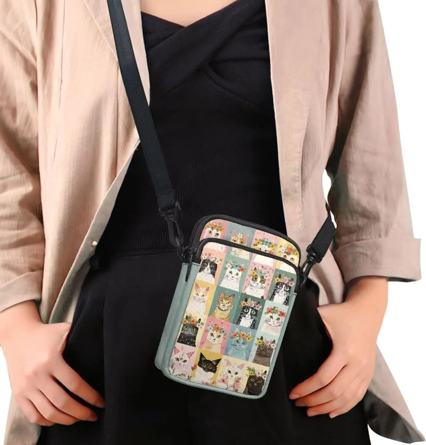 Girls Crossbody Bag, Mini Shoulder Bags Waist Pouch Sling Bag with Front Pocket