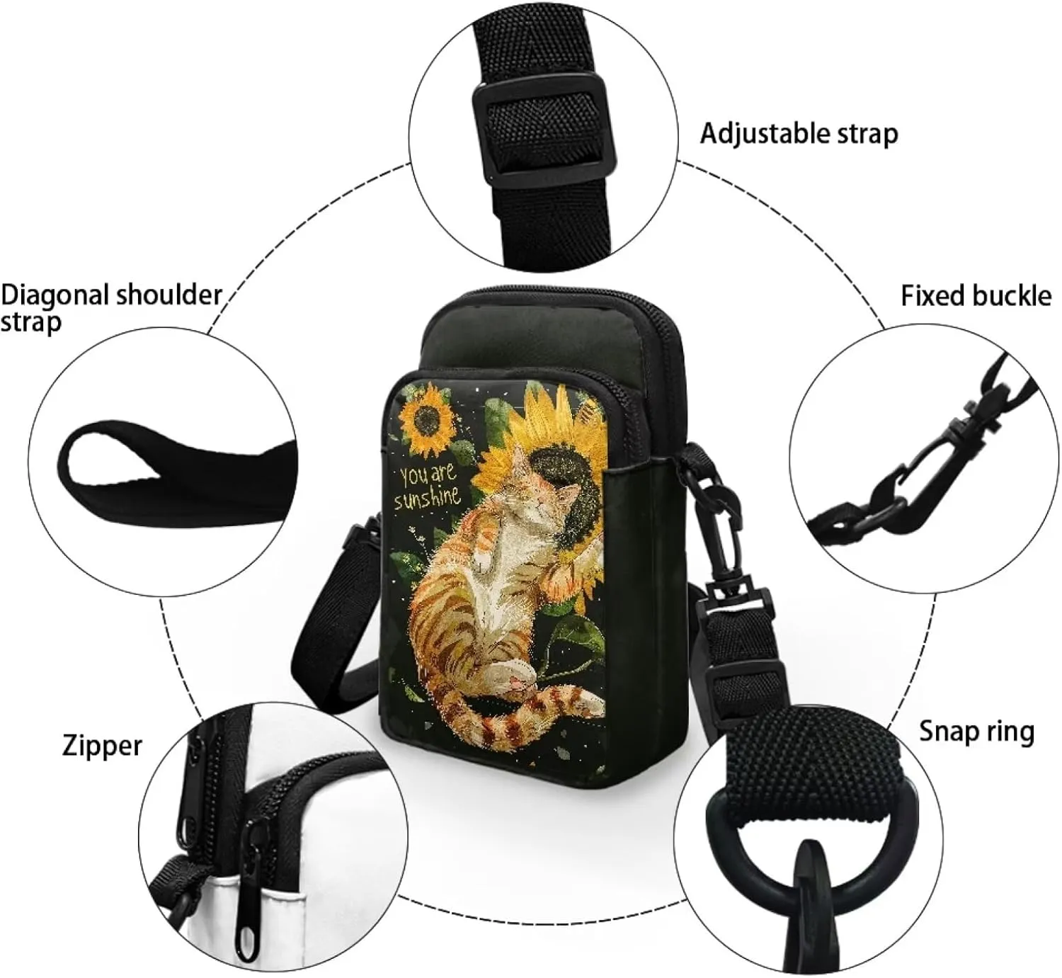 Girls Crossbody Bag, Mini Shoulder Bags Waist Pouch Sling Bag with Front Pocket