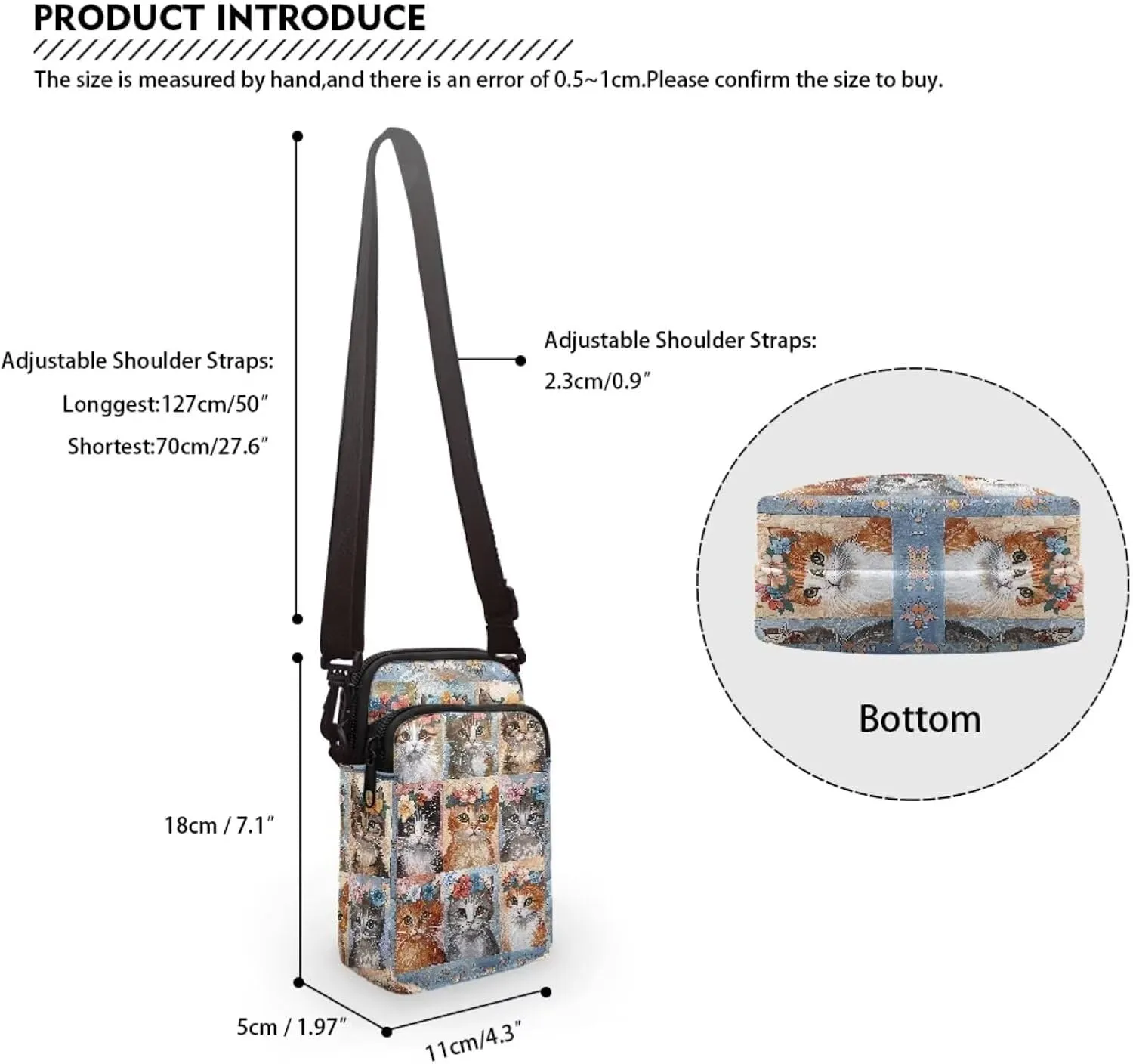 Girls Crossbody Bag, Mini Shoulder Bags Waist Pouch Sling Bag with Front Pocket