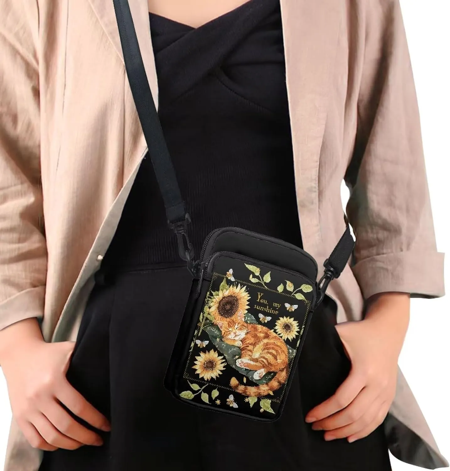 Girls Crossbody Bag, Mini Shoulder Bags Waist Pouch Sling Bag with Front Pocket