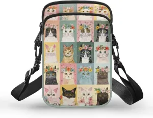 Girls Crossbody Bag, Mini Shoulder Bags Waist Pouch Sling Bag with Front Pocket
