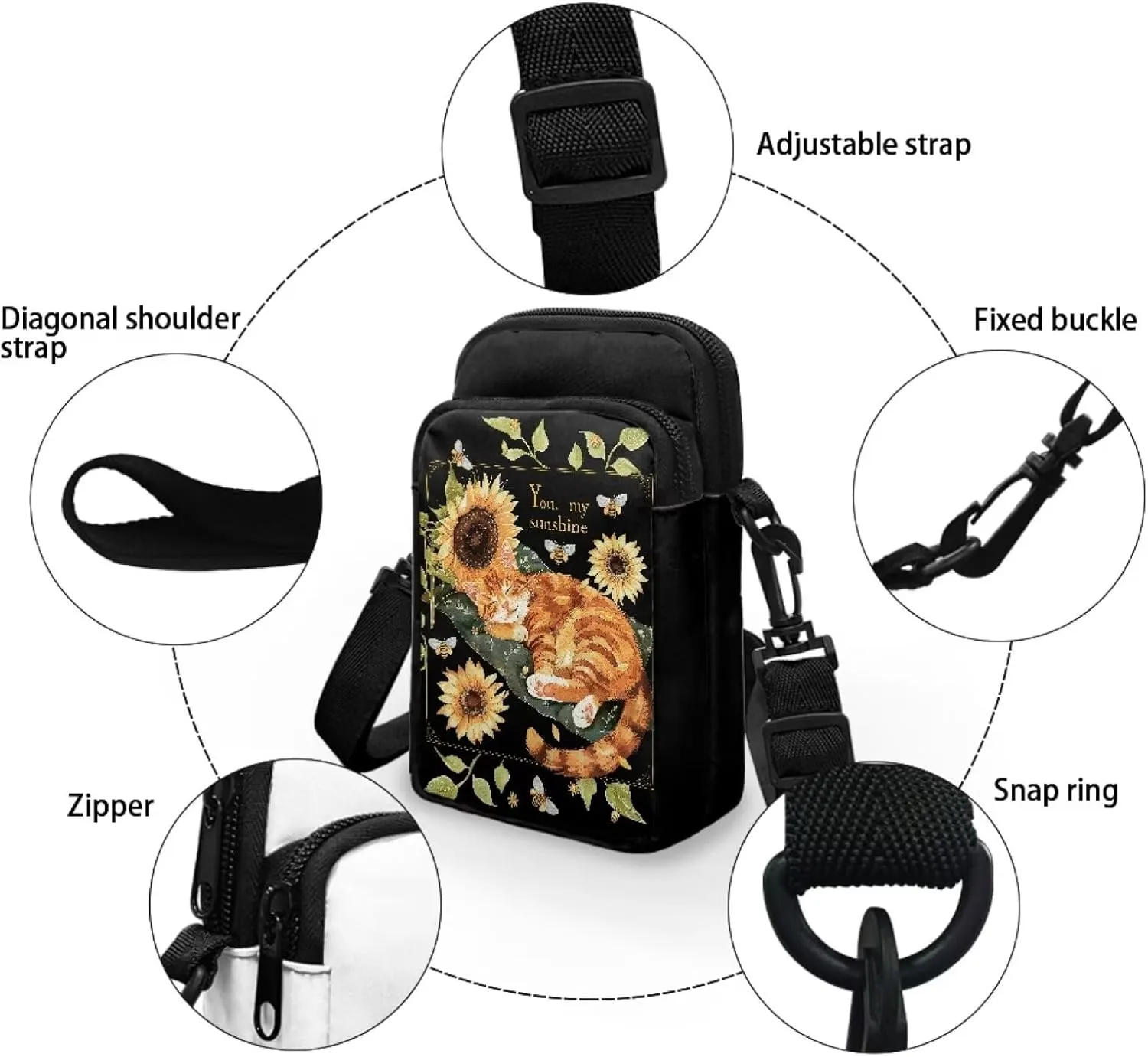 Girls Crossbody Bag, Mini Shoulder Bags Waist Pouch Sling Bag with Front Pocket