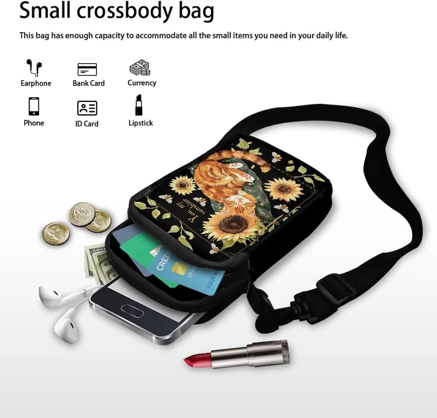 Girls Crossbody Bag, Mini Shoulder Bags Waist Pouch Sling Bag with Front Pocket