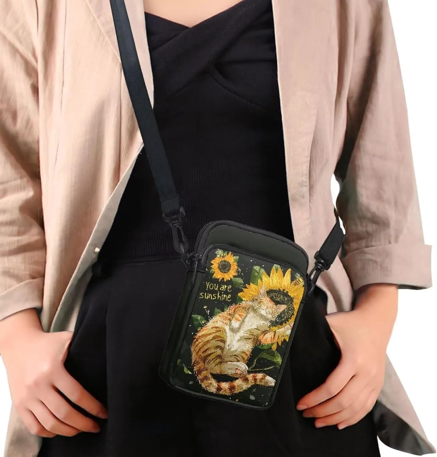 Girls Crossbody Bag, Mini Shoulder Bags Waist Pouch Sling Bag with Front Pocket