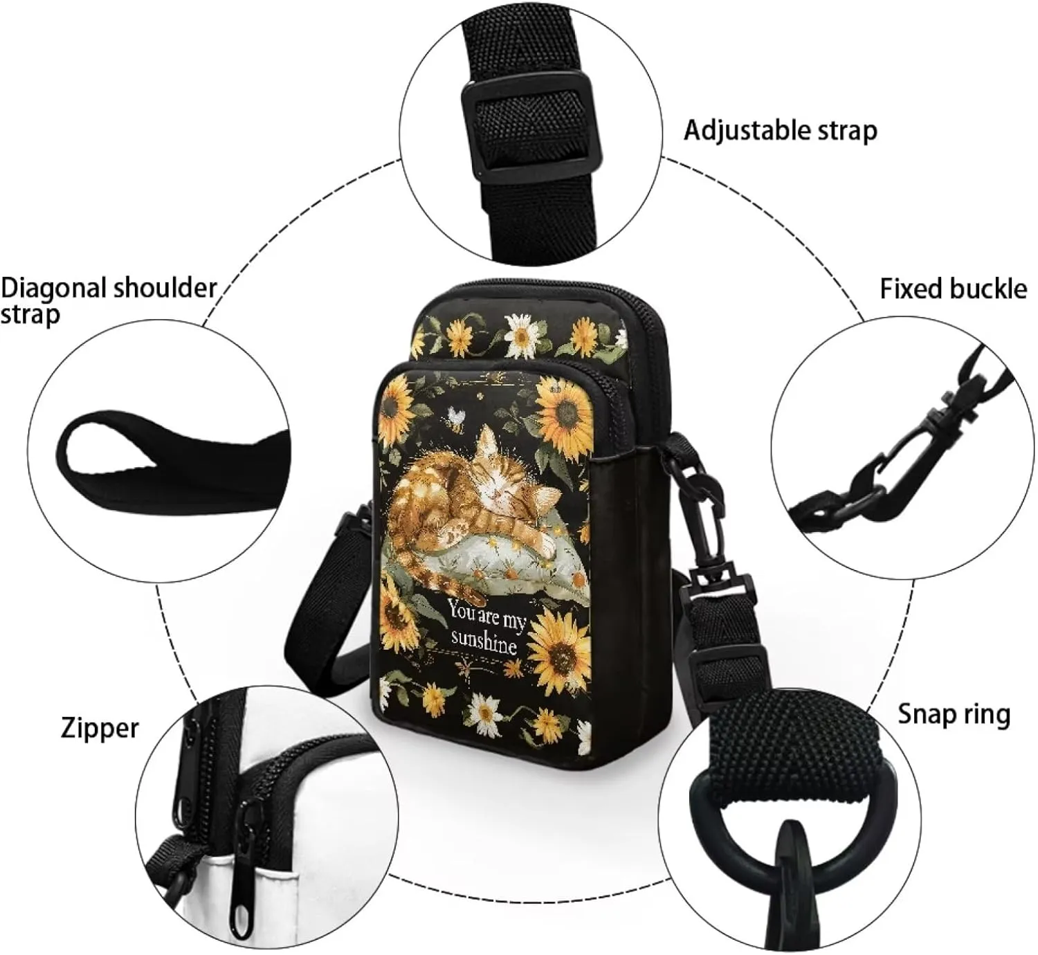 Girls Crossbody Bag, Mini Shoulder Bags Waist Pouch Sling Bag with Front Pocket
