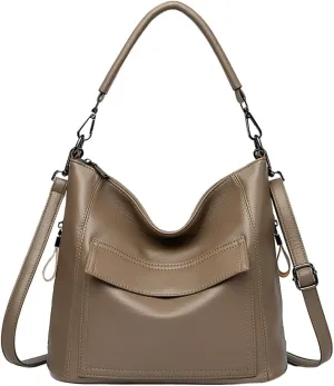 Hobo Purses for Women 2025 PU Leather Large Shoulder Bags Tote Handbags Satchel Multi Pockets for Everyday & Travel