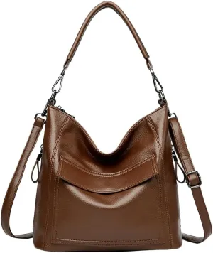 Hobo Purses for Women 2025 PU Leather Large Shoulder Bags Tote Handbags Satchel Multi Pockets for Everyday & Travel