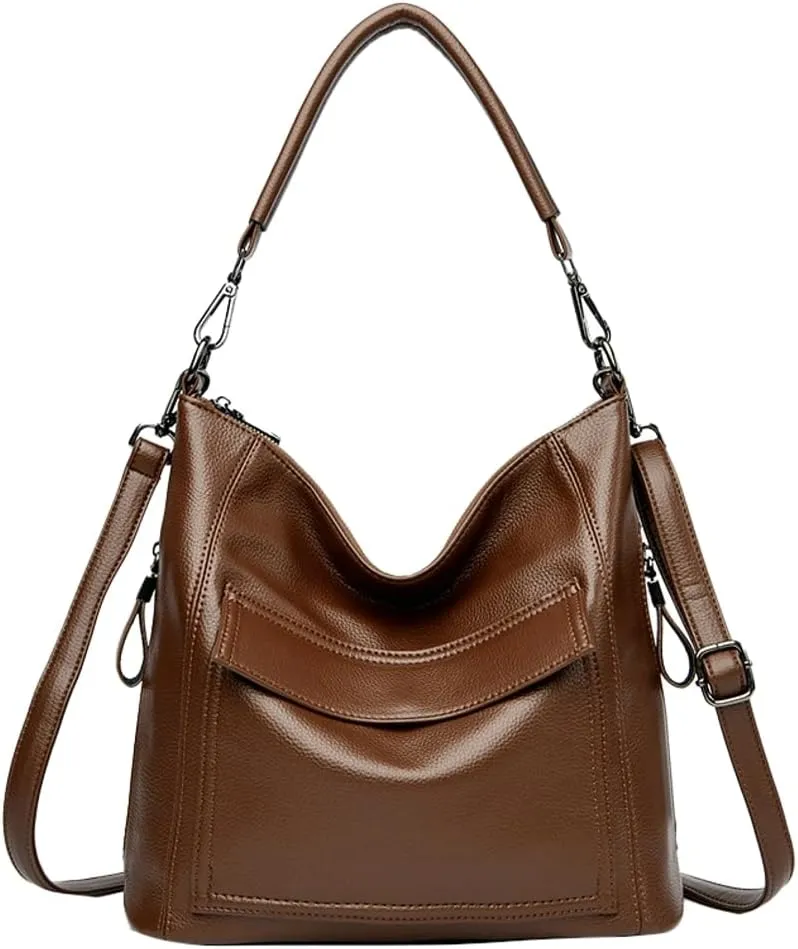 Hobo Purses for Women 2025 PU Leather Large Shoulder Bags Tote Handbags Satchel Multi Pockets for Everyday & Travel