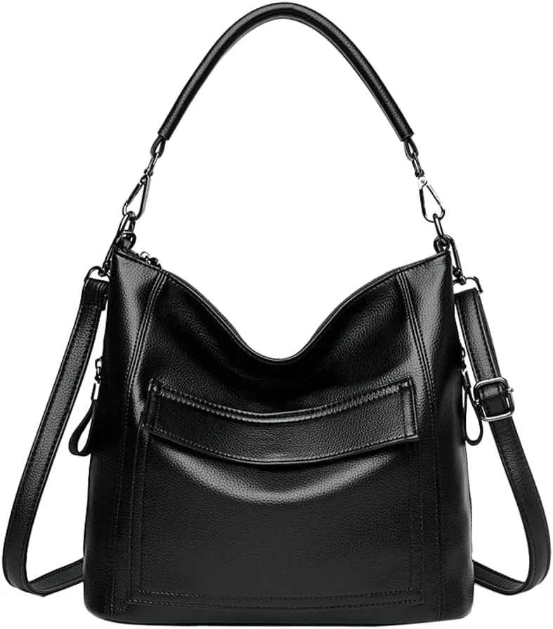 Hobo Purses for Women 2025 PU Leather Large Shoulder Bags Tote Handbags Satchel Multi Pockets for Everyday & Travel