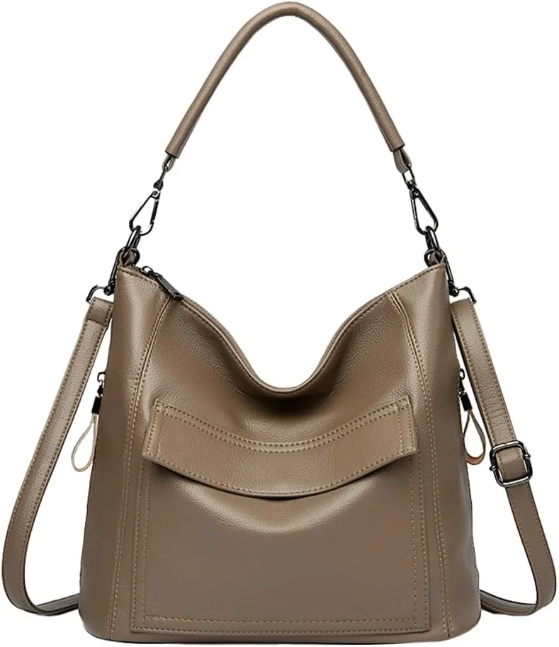 Hobo Purses for Women 2025 PU Leather Large Shoulder Bags Tote Handbags Satchel Multi Pockets for Everyday & Travel