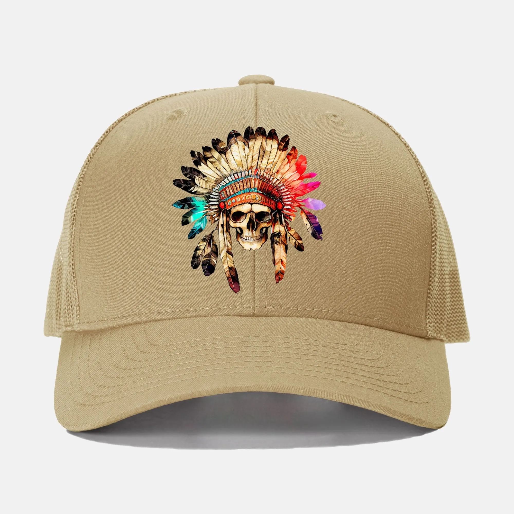 Indian Skull Retro Trucker Hat