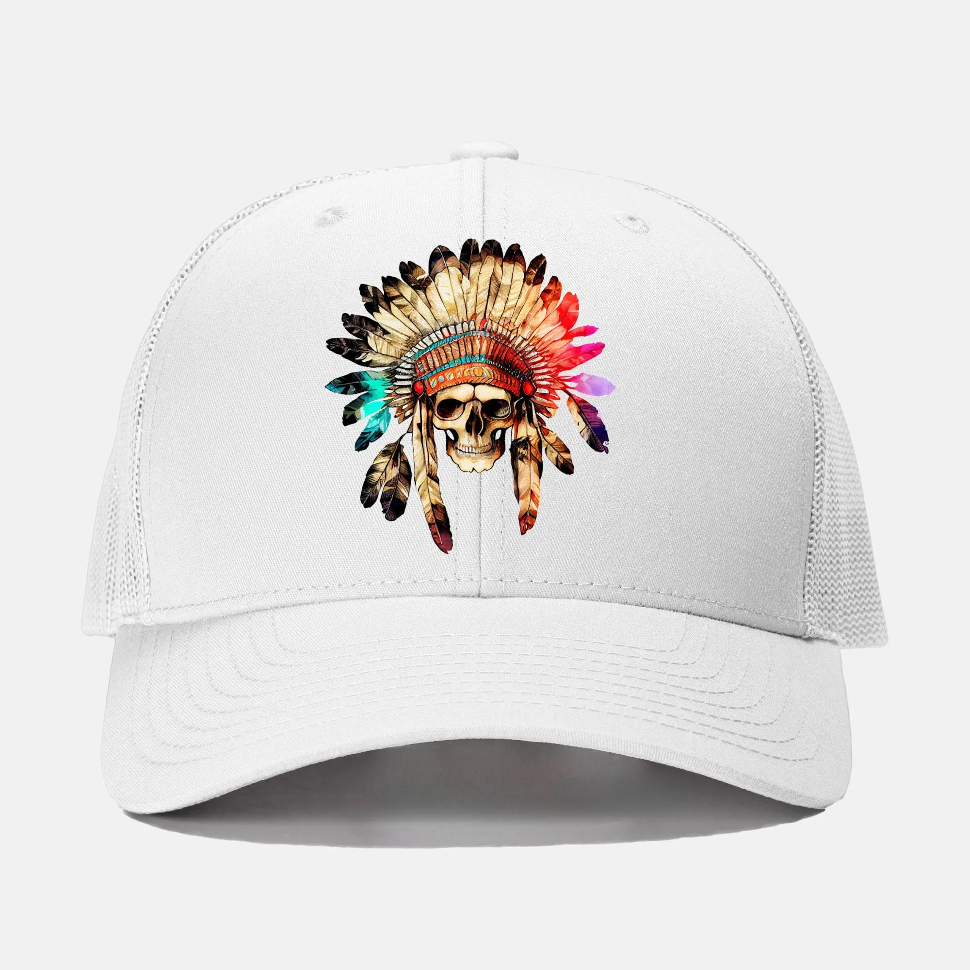 Indian Skull Retro Trucker Hat