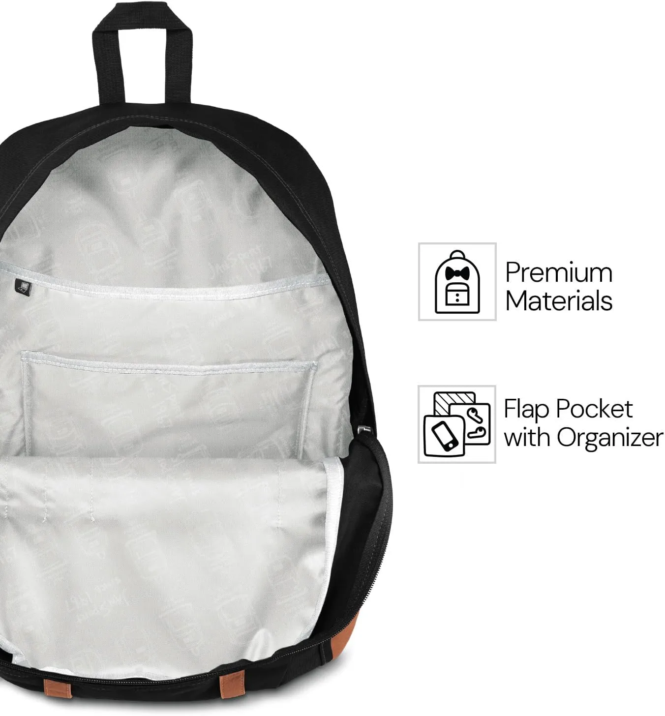 JanSport Cortlandt Laptop Backpack, Coconut, 15 Laptop Sleeve-Synthetic Leather Shoulder Computer Bag with Large Compartment, Padded Straps- Rucksack for Men, Women