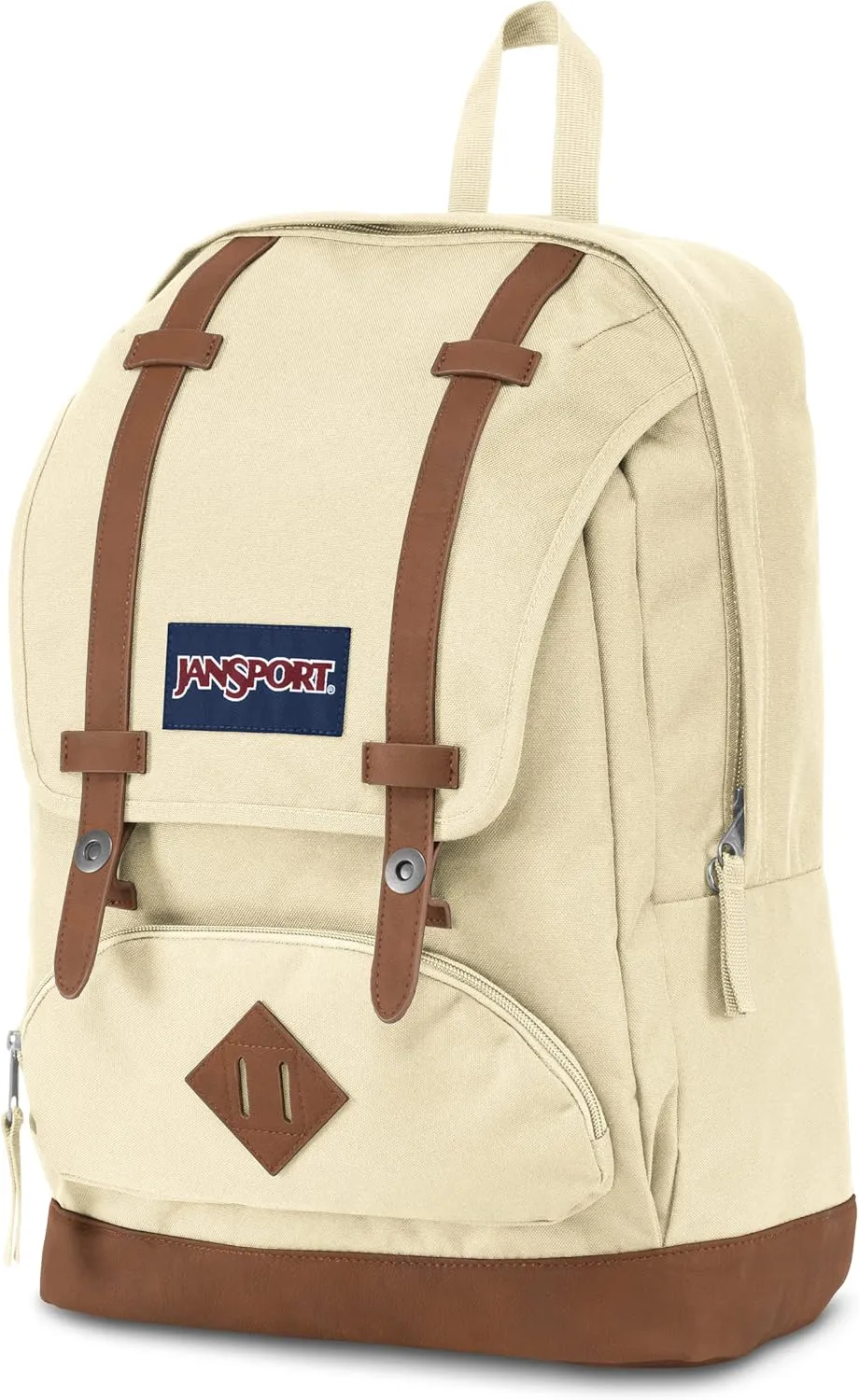 JanSport Cortlandt Laptop Backpack, Coconut, 15 Laptop Sleeve-Synthetic Leather Shoulder Computer Bag with Large Compartment, Padded Straps- Rucksack for Men, Women
