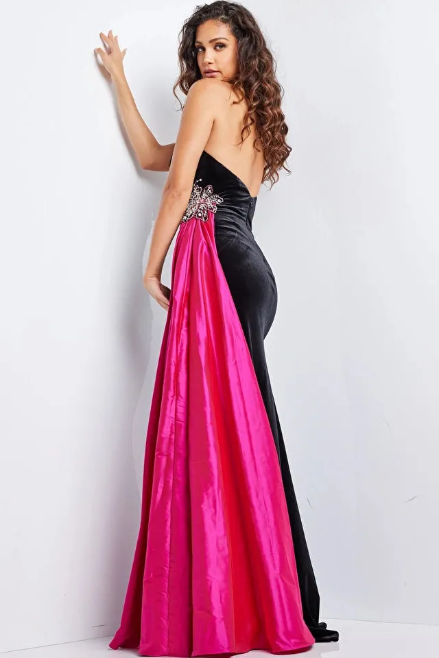 Jovani 26117 Strapless Velvet Sheath Gown - Special Occasion