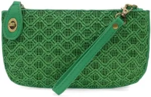 Joy Susan Women's Fashion Purse Lattice Woven Mini Crossbody Wristlet Clutch Hand Bag