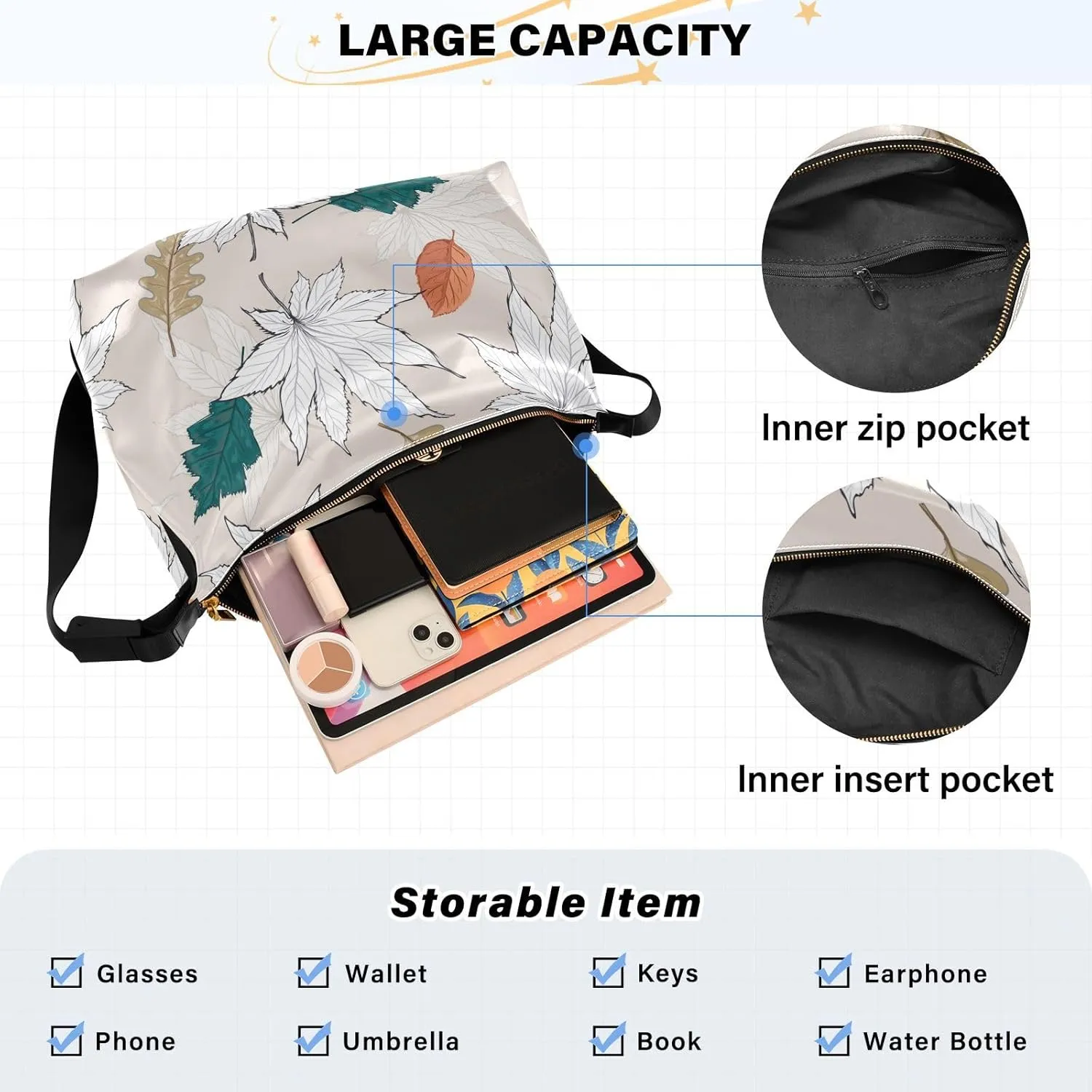 large Shoulder Bags Crossbody Purses Leather Handbag Clutch Hobo Purse for Women&Men T6