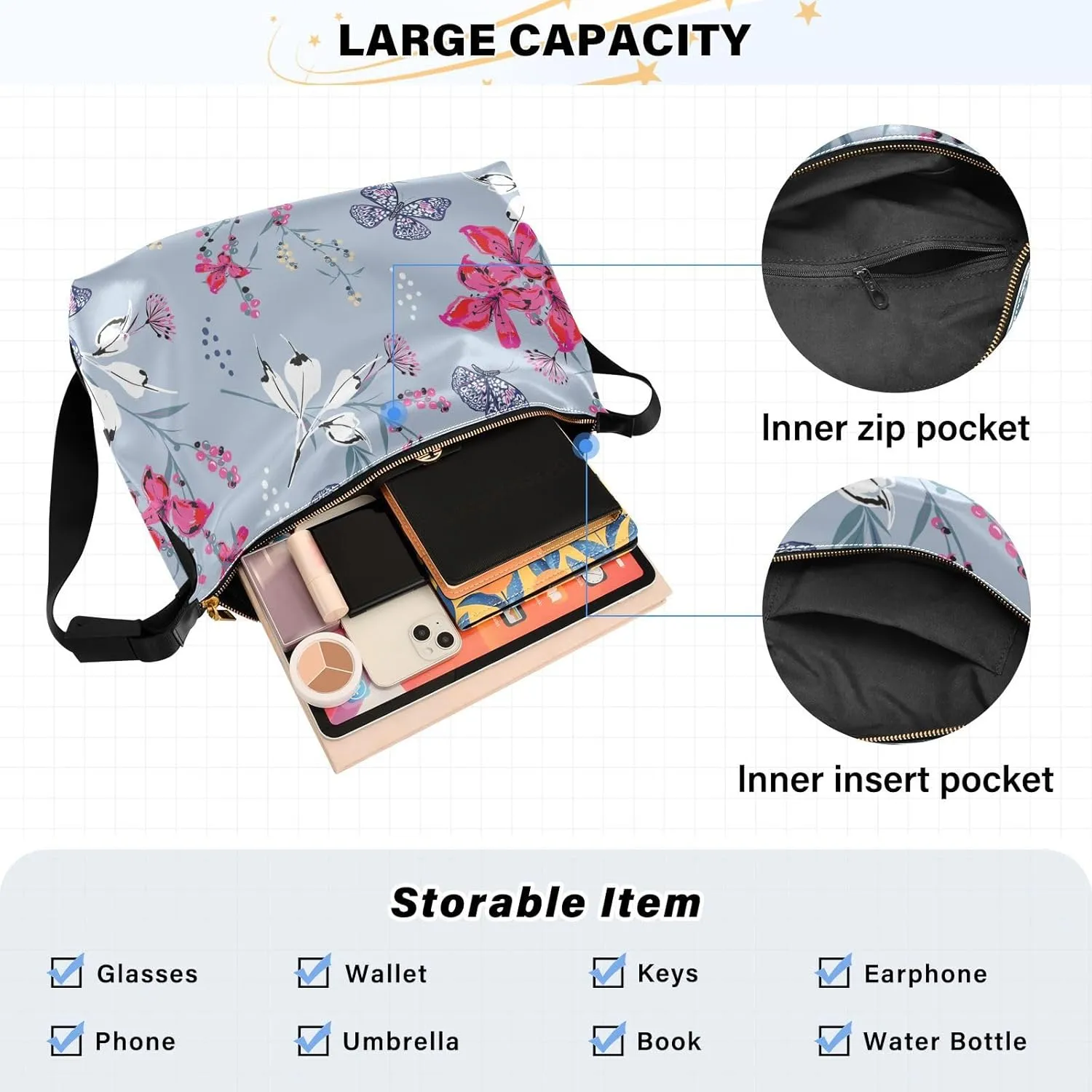 large Shoulder Bags Crossbody Purses Leather Handbag Clutch Hobo Purse for Women&Men T6