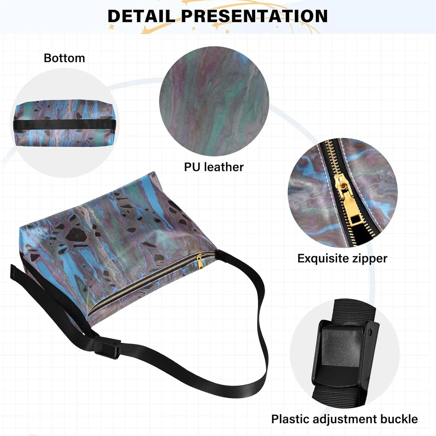 large Shoulder Bags Crossbody Purses Leather Handbag Clutch Hobo Purse for Women&Men T8