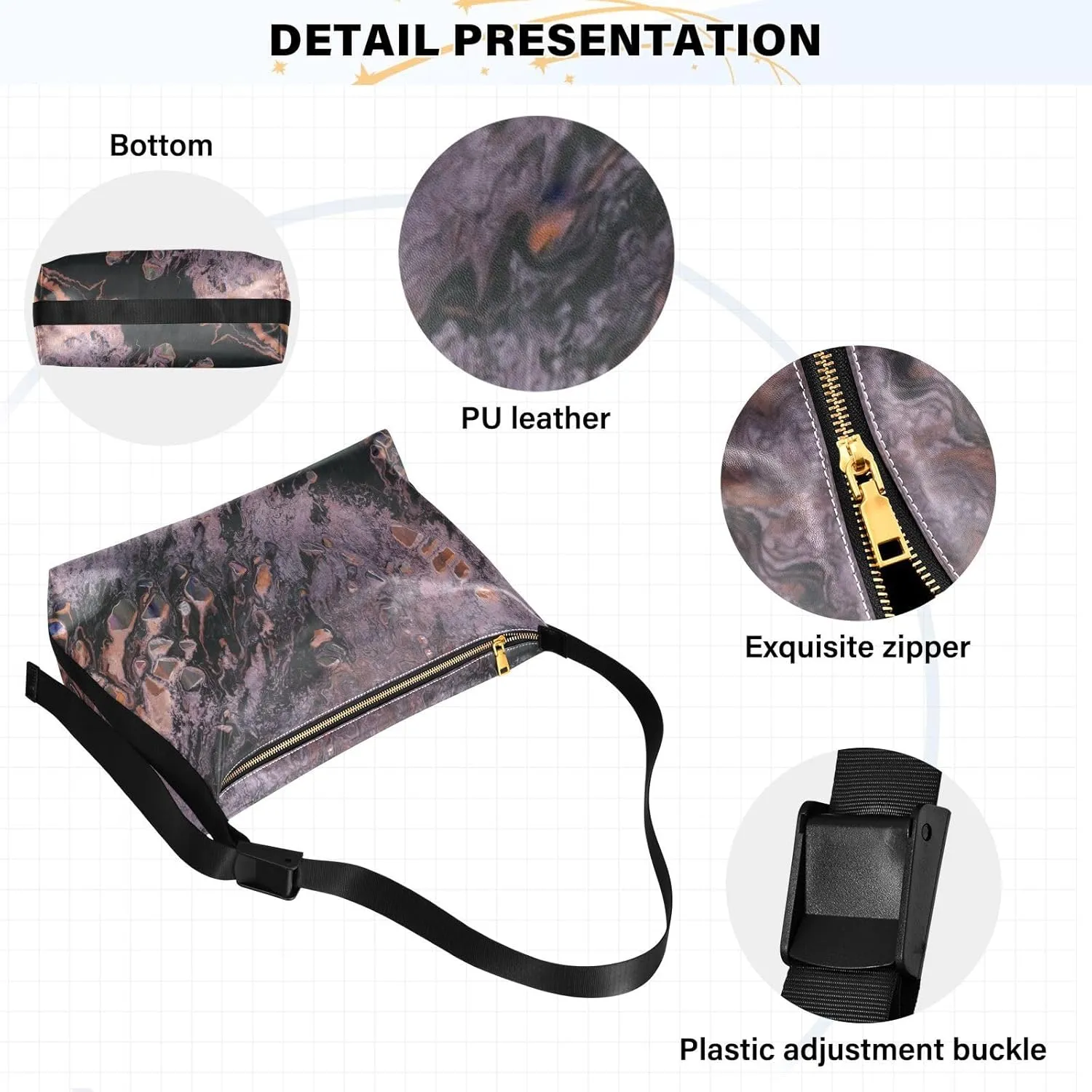 large Shoulder Bags Crossbody Purses Leather Handbag Clutch Hobo Purse for Women&Men T9