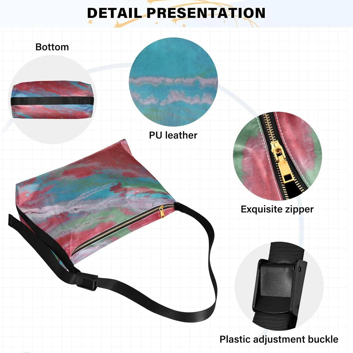 large Shoulder Bags Crossbody Purses Leather Handbag Clutch Hobo Purse for Women&Men T9