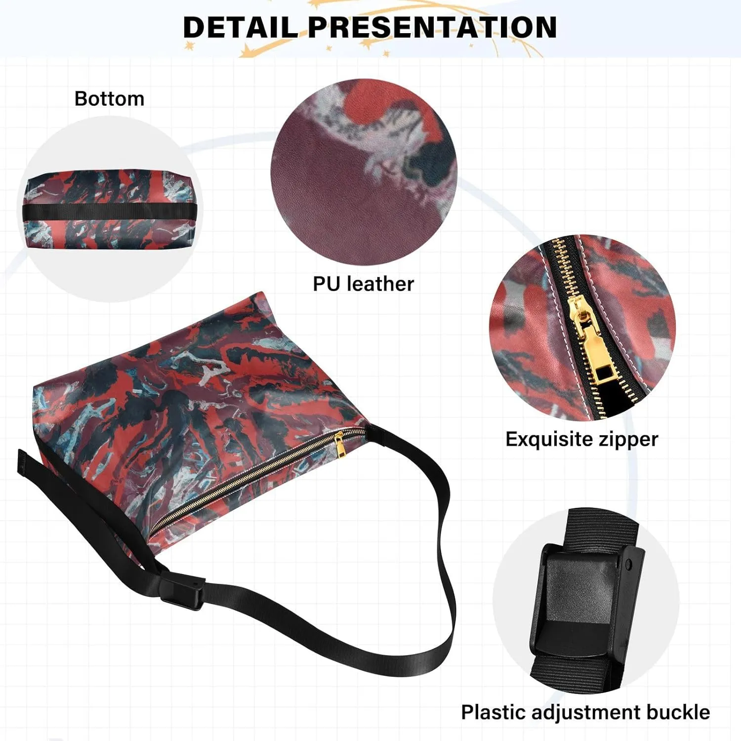 large Shoulder Bags Crossbody Purses Leather Handbag Clutch Hobo Purse for Women&Men T9