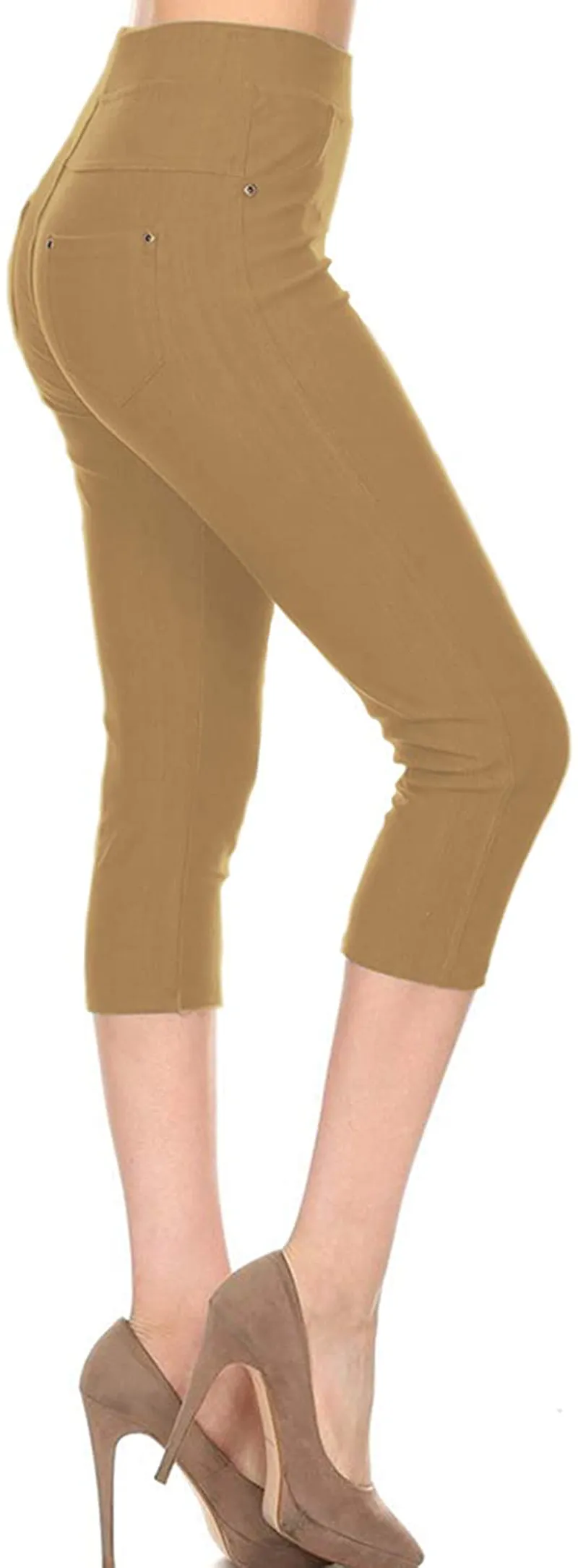Leggings Depot Premium Quality Cotton Blend Stretch Jeggings with 2 Pockets