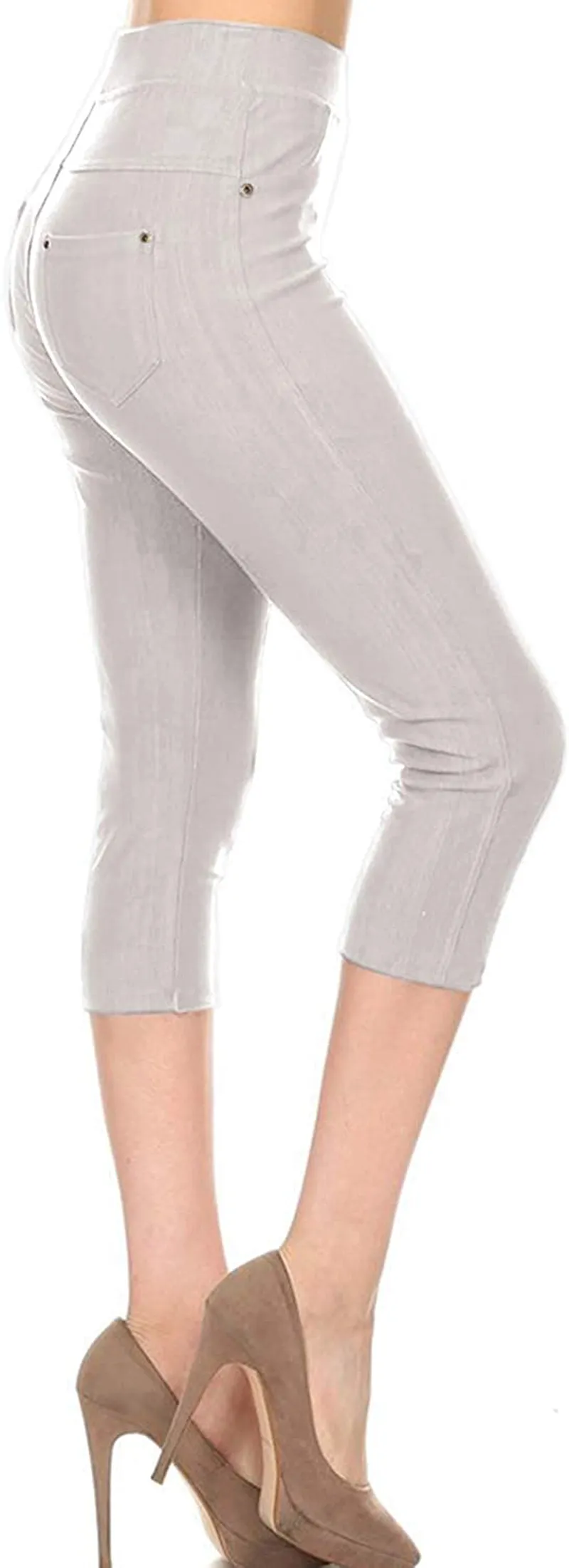 Leggings Depot Premium Quality Cotton Blend Stretch Jeggings with 2 Pockets