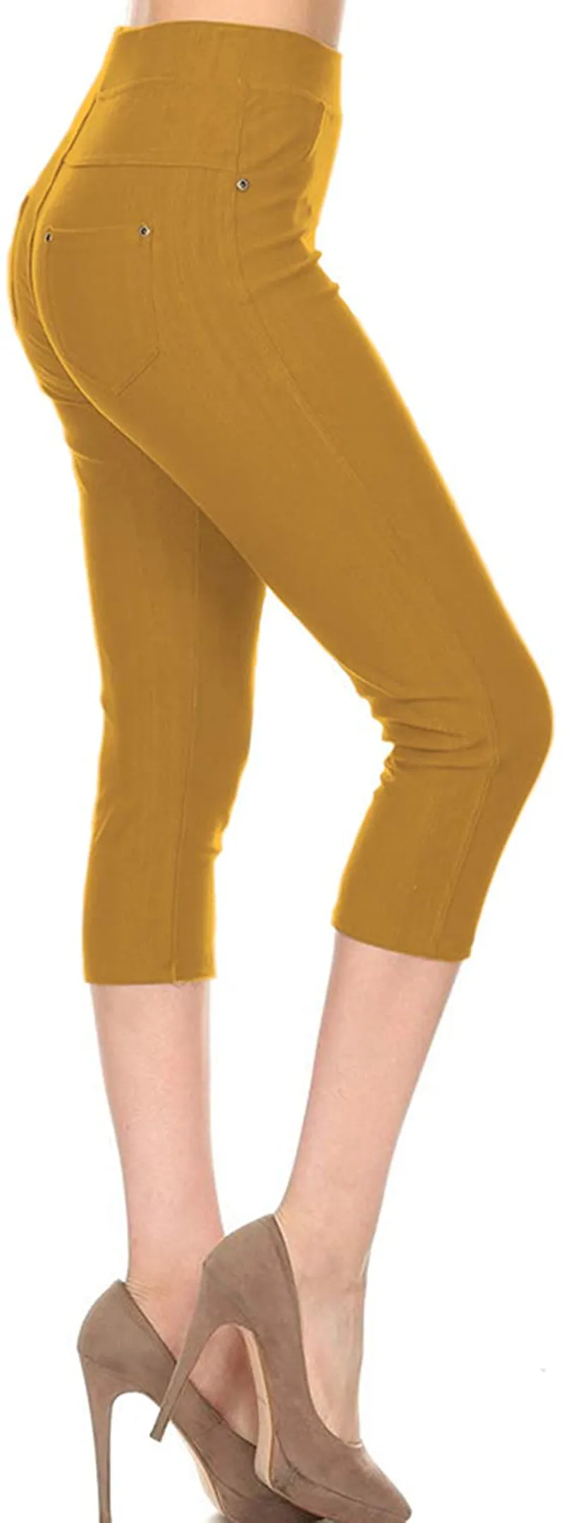 Leggings Depot Premium Quality Cotton Blend Stretch Jeggings with 2 Pockets