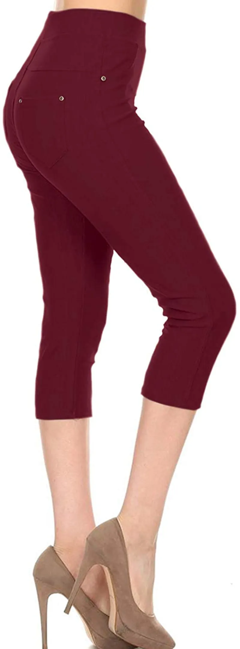 Leggings Depot Premium Quality Cotton Blend Stretch Jeggings with 2 Pockets