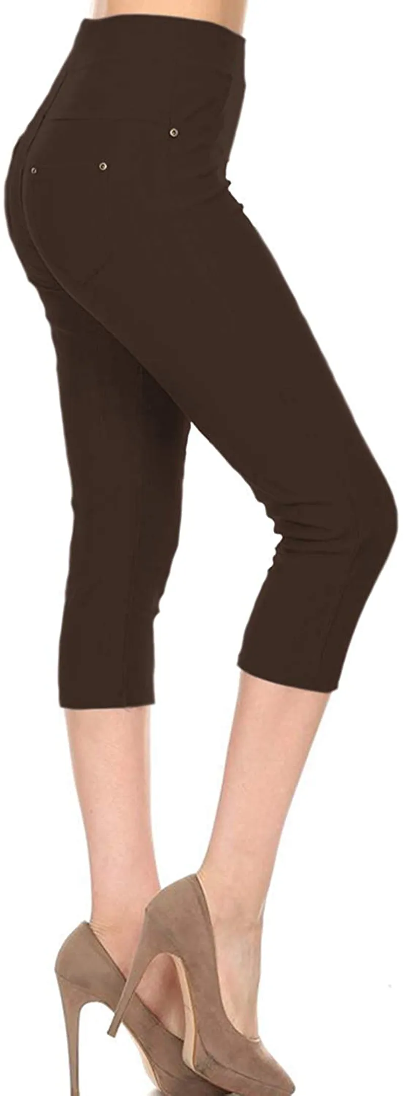 Leggings Depot Premium Quality Cotton Blend Stretch Jeggings with 2 Pockets