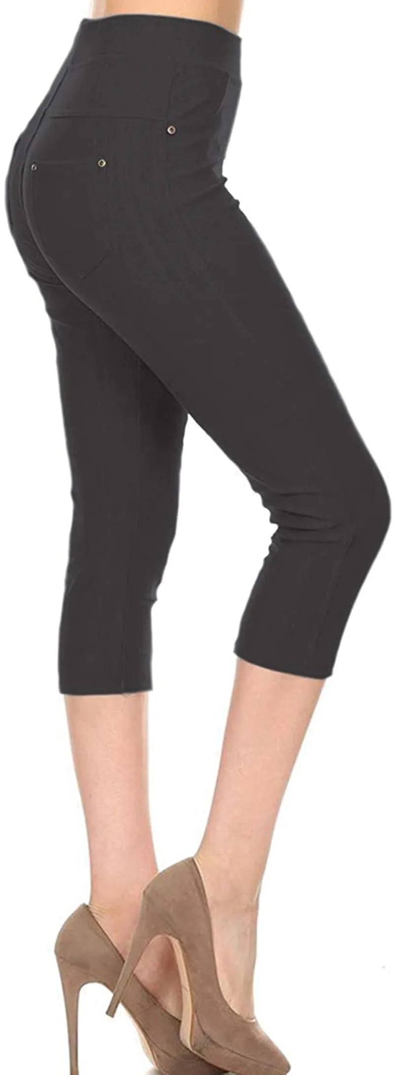 Leggings Depot Premium Quality Cotton Blend Stretch Jeggings with 2 Pockets