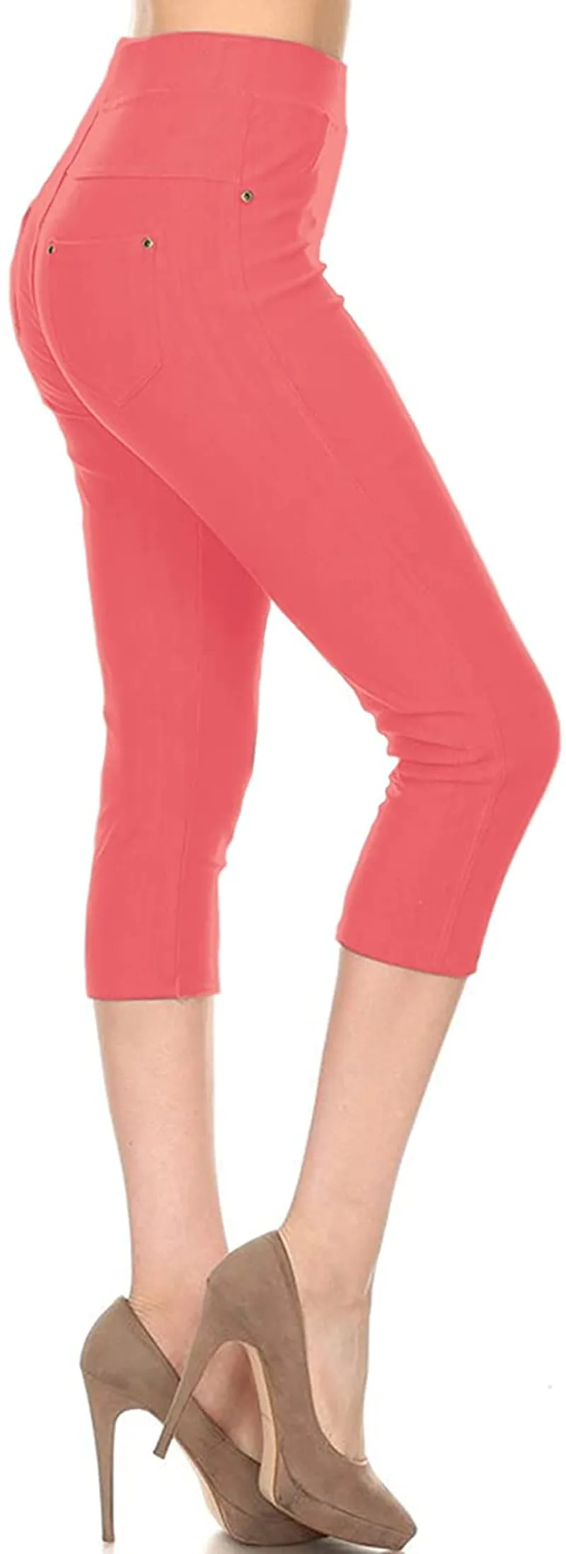 Leggings Depot Premium Quality Cotton Blend Stretch Jeggings with 2 Pockets