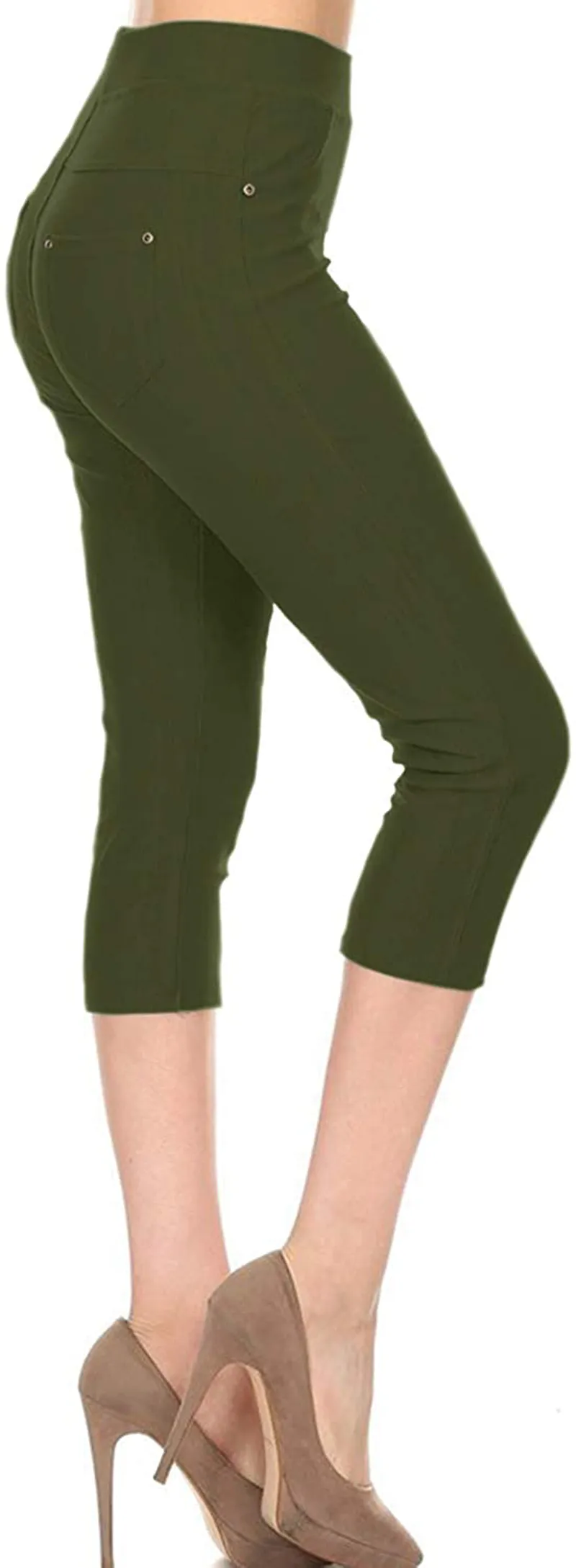 Leggings Depot Premium Quality Cotton Blend Stretch Jeggings with 2 Pockets
