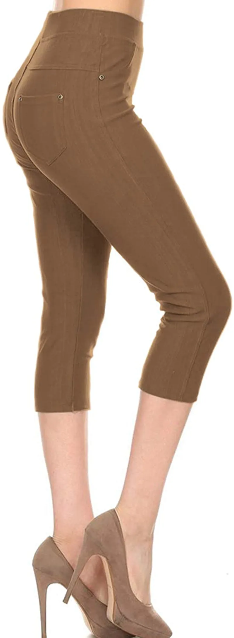 Leggings Depot Premium Quality Cotton Blend Stretch Jeggings with 2 Pockets