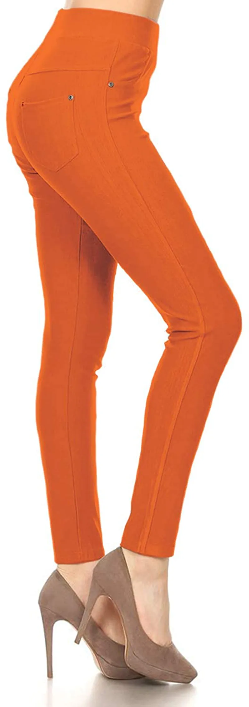 Leggings Depot Premium Quality Cotton Blend Stretch Jeggings with 2 Pockets