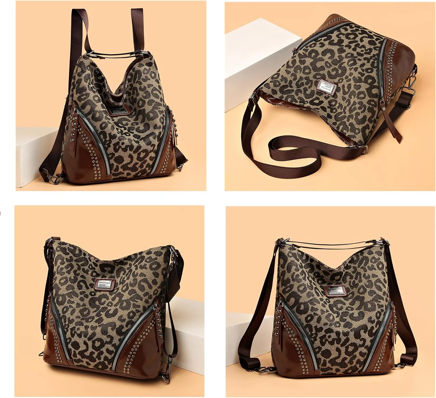 Leopard Tote Bag Cheetah Print Hobo Bag Large Shoulder Bag Tote Handbag Women Reusable Grocery Shopping Bag