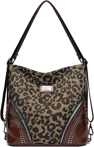 Leopard Tote Bag Cheetah Print Hobo Bag Large Shoulder Bag Tote Handbag Women Reusable Grocery Shopping Bag