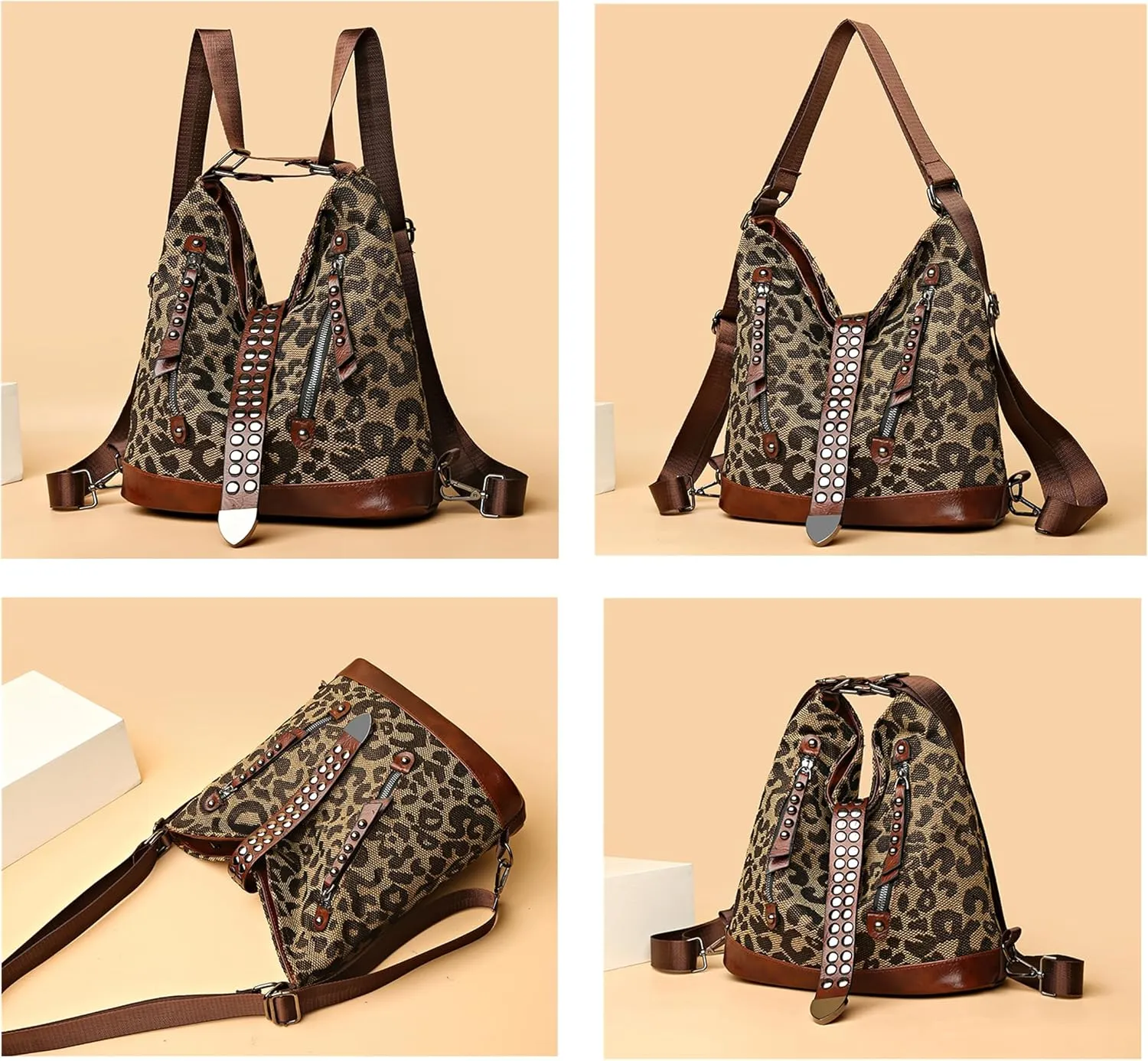 Leopard Tote Bag Cheetah Print Hobo Bag Large Shoulder Bag Tote Handbag Women Reusable Grocery Shopping Bag