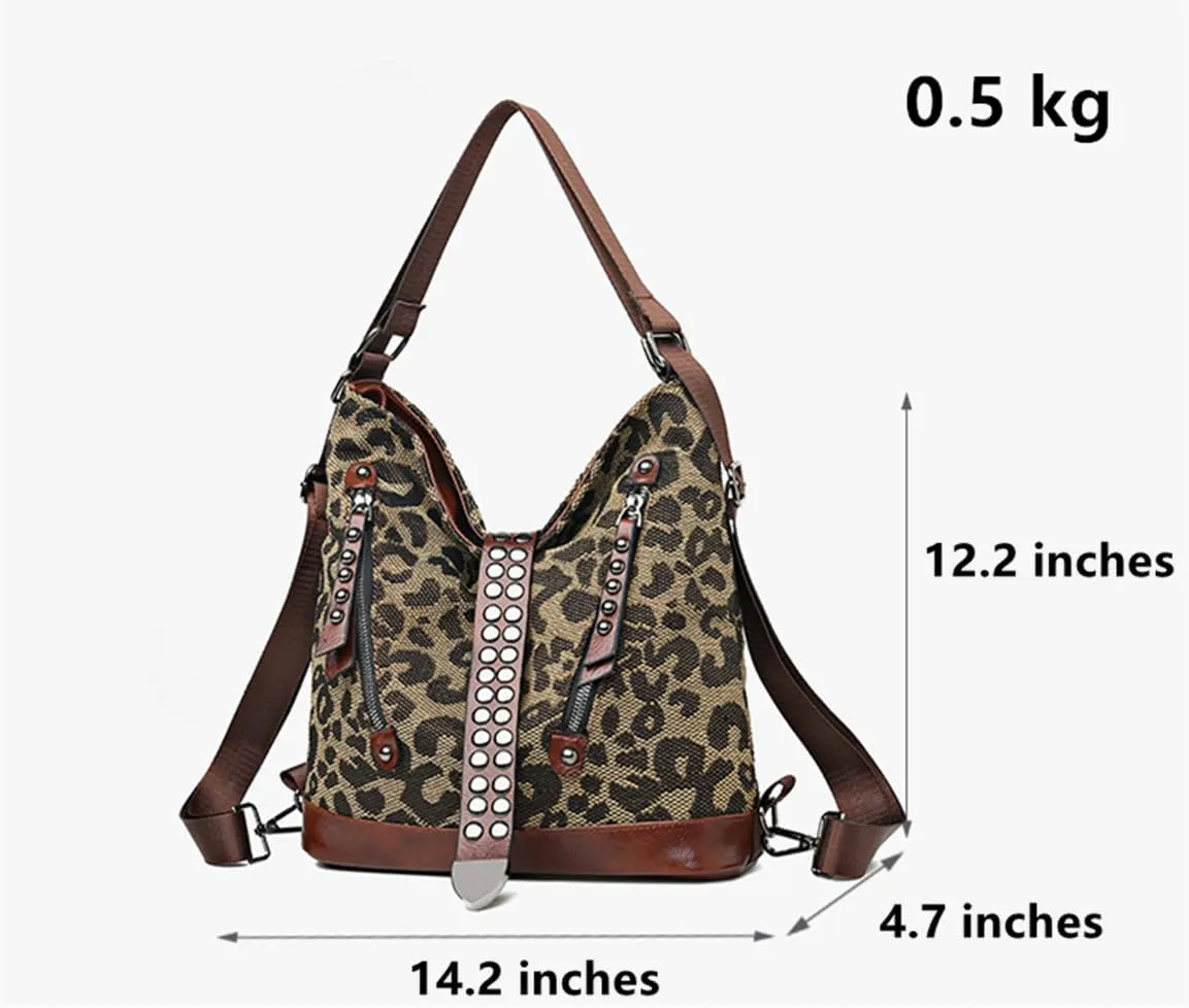 Leopard Tote Bag Cheetah Print Hobo Bag Large Shoulder Bag Tote Handbag Women Reusable Grocery Shopping Bag