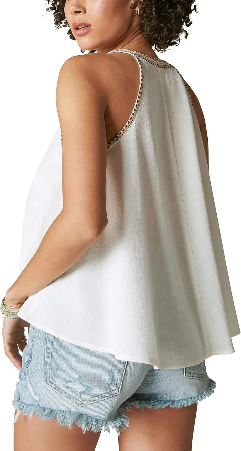 Lucky Brand Women's Embroidered Peasant Swing Tank